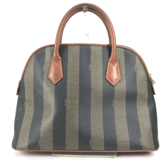 FENDI Handbag PVC / Leather Brown x khaki Alma type Pecan