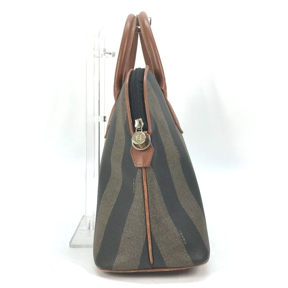 FENDI Handbag PVC / Leather Brown x khaki Alma type Pecan