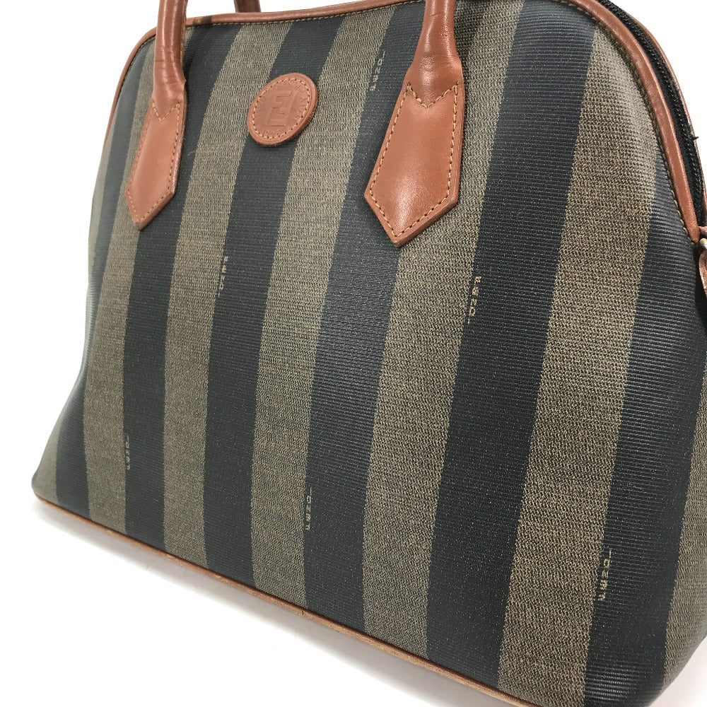 FENDI Handbag PVC / Leather Brown x khaki Alma type Pecan