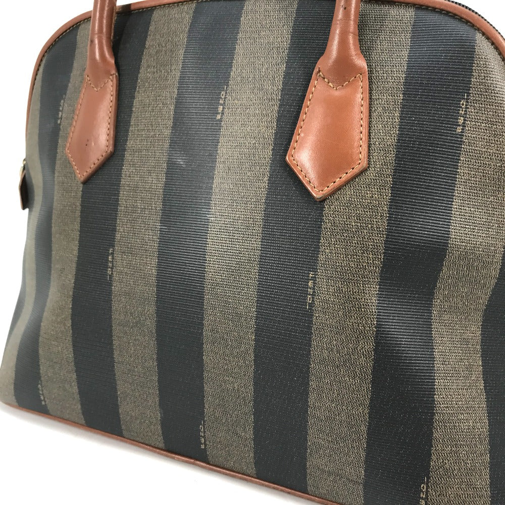 FENDI Handbag PVC / Leather Brown x khaki Alma type Pecan
