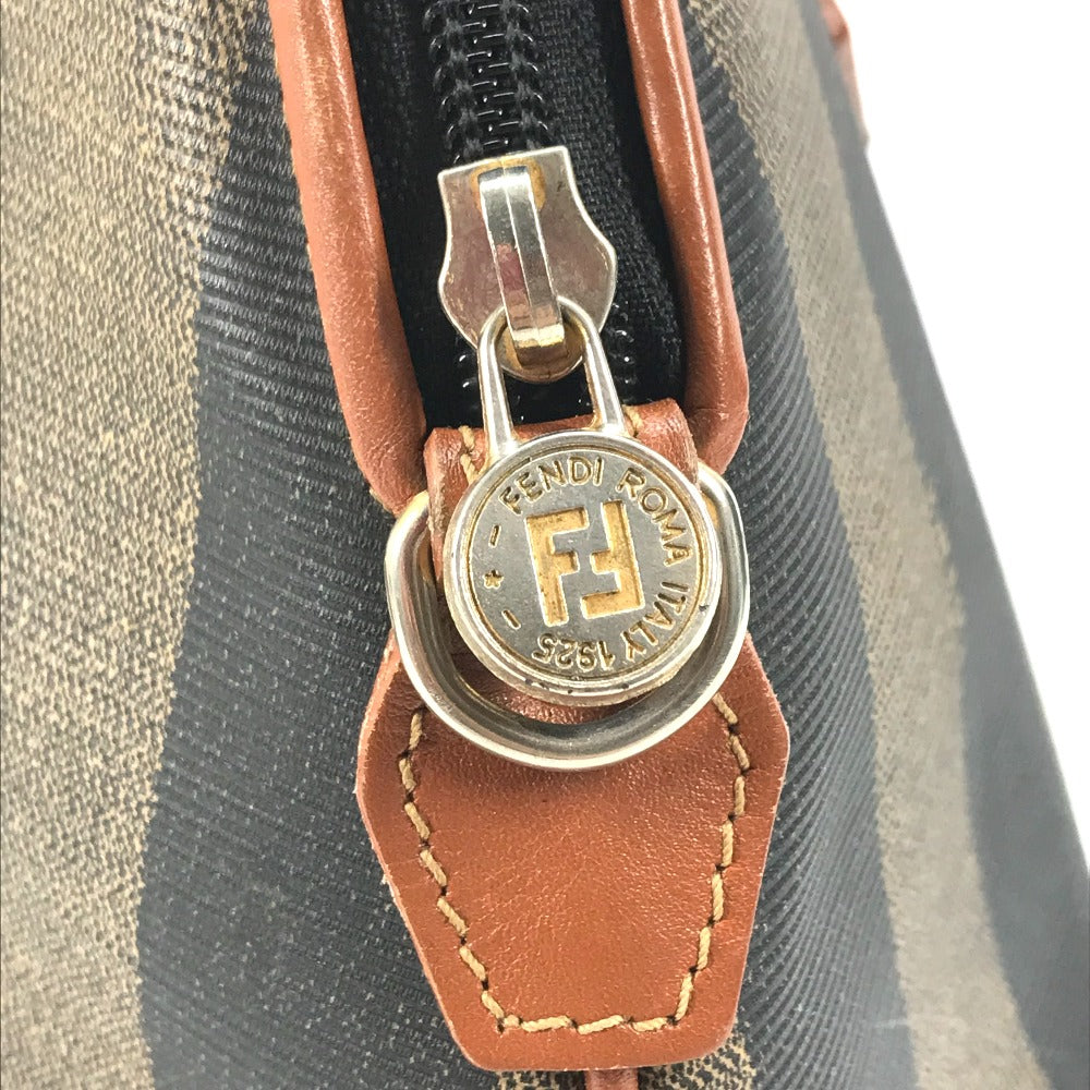 FENDI Handbag PVC / Leather Brown x khaki Alma type Pecan