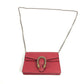 GUCCI Shoulder Bag 476432 leather Red 2WAY Bag Pouch Clutch Bag Dionysus Rhinestone Women Used Authentic