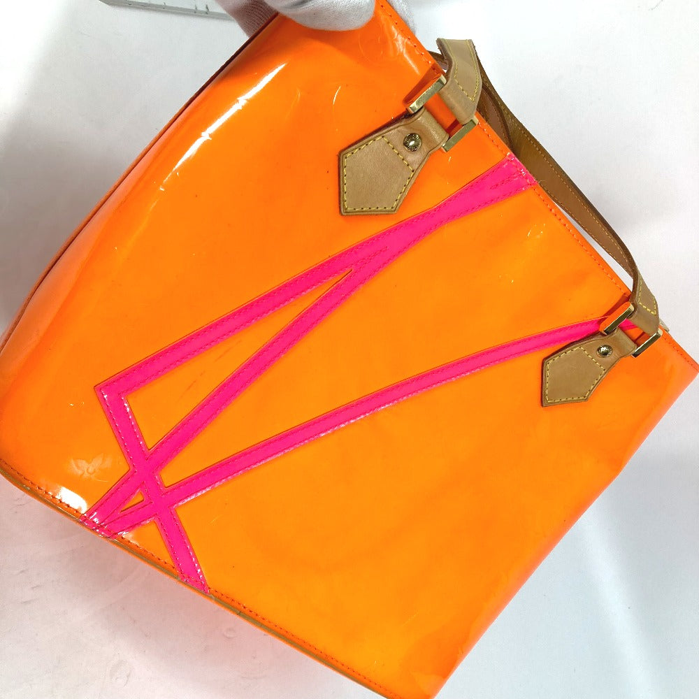 LOUIS VUITTON Shoulder Bag M91935 Monogram Vernis Canvas Orange Monogram Vernis Fluo Houston Women Used Authentic