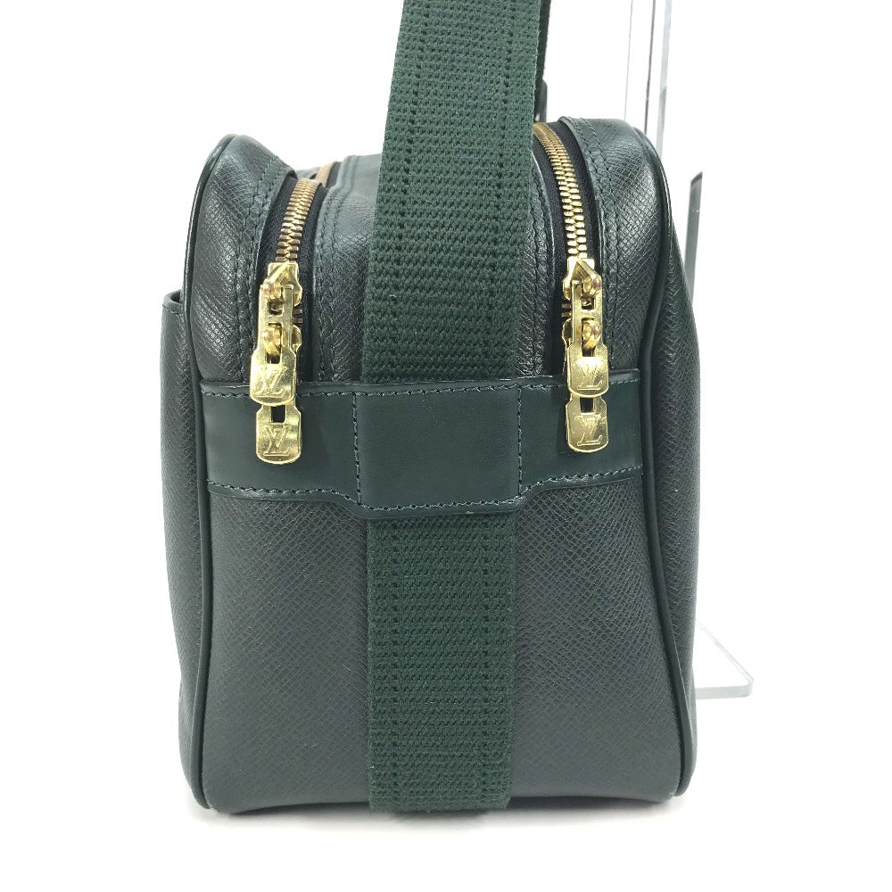 LOUIS VUITTON Shoulder Bag M30154 Taiga Leather green Taiga Reporter PM mens Used Authentic