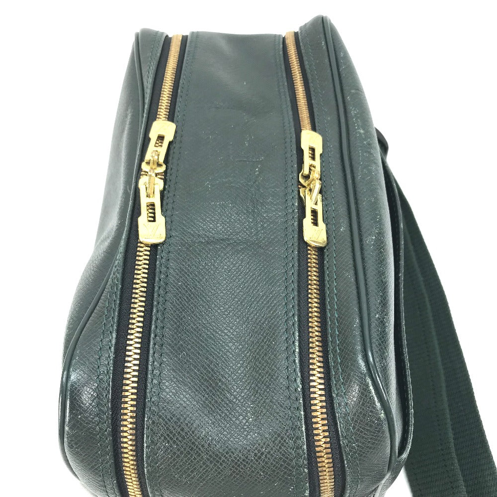 LOUIS VUITTON Shoulder Bag M30154 Taiga Leather green Taiga Reporter PM mens Used Authentic