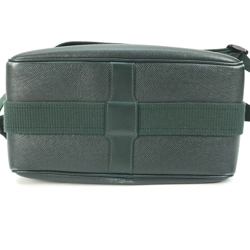 LOUIS VUITTON Shoulder Bag M30154 Taiga Leather green Taiga Reporter PM mens Used Authentic