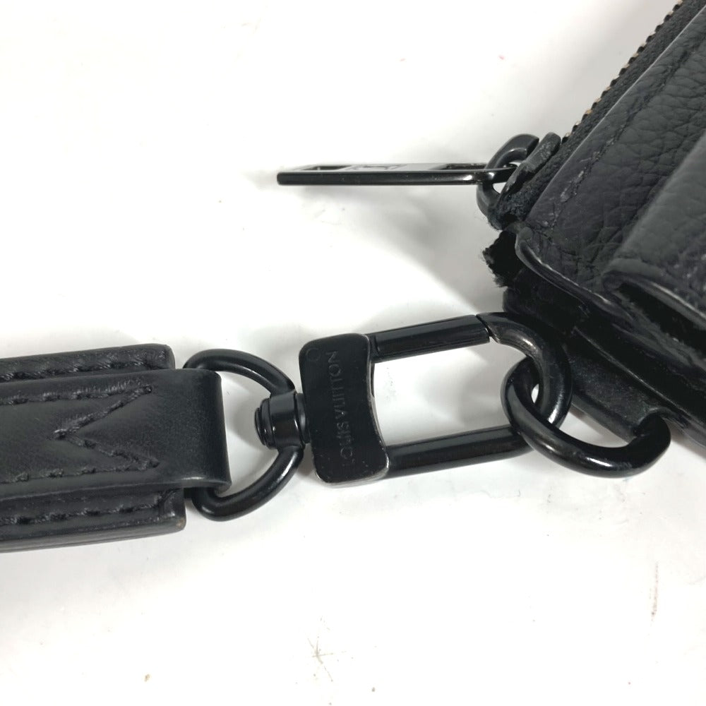 LOUIS VUITTON Long Wallet Purse M69831 Grain leather black Aerogram Zippy wallet mens Used Authentic