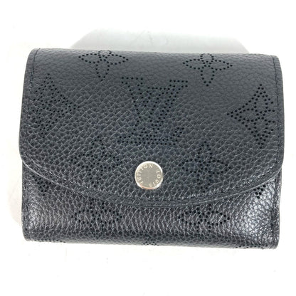 LOUIS VUITTON Trifold wallet M67498 monogram mahina leather black Mahina Portefeuille Iris XS Women Used Authentic