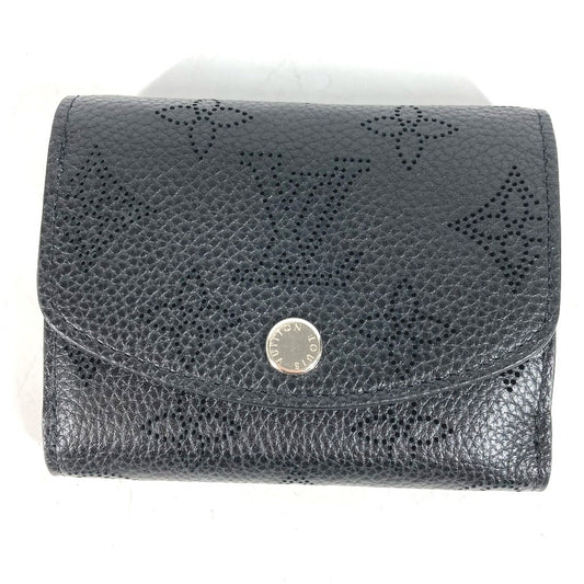 LOUIS VUITTON Trifold wallet M67498 monogram mahina leather black Mahina Portefeuille Iris XS Women Used Authentic