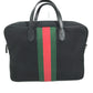GUCCI Tote Bag 630922 Leather / canvas black Sherry line Business bag Women Used Authentic