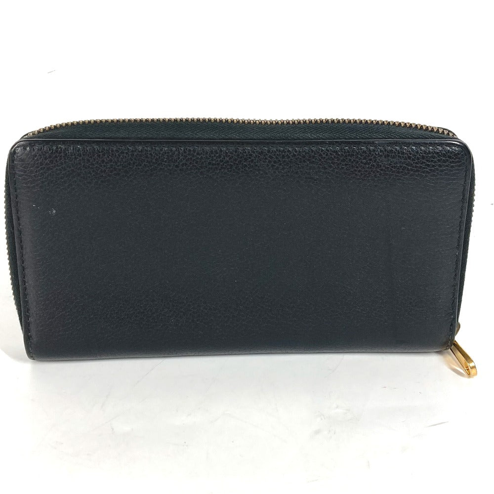 GUCCI Long Wallet Purse 496317 leather black logo mens Used Authentic