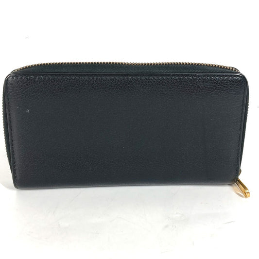 GUCCI Long Wallet Purse 496317 leather black logo mens Used Authentic