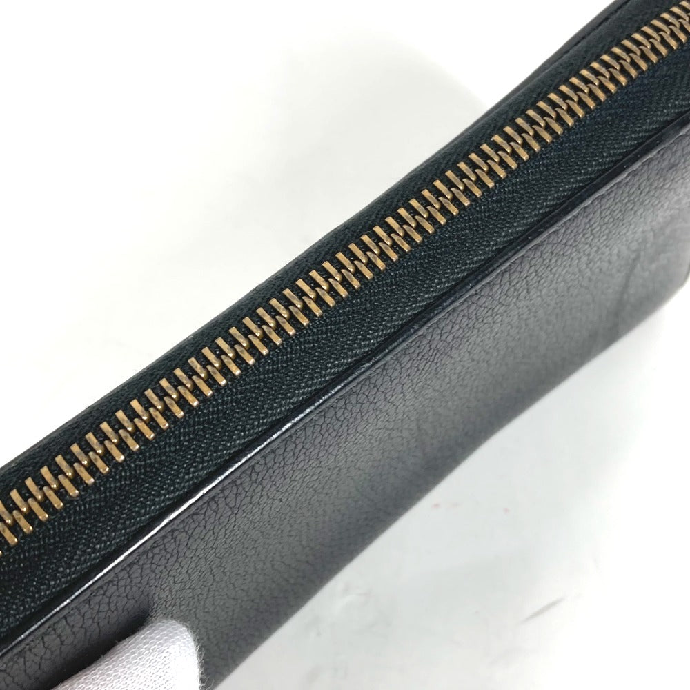 GUCCI Long Wallet Purse 496317 leather black logo mens Used Authentic
