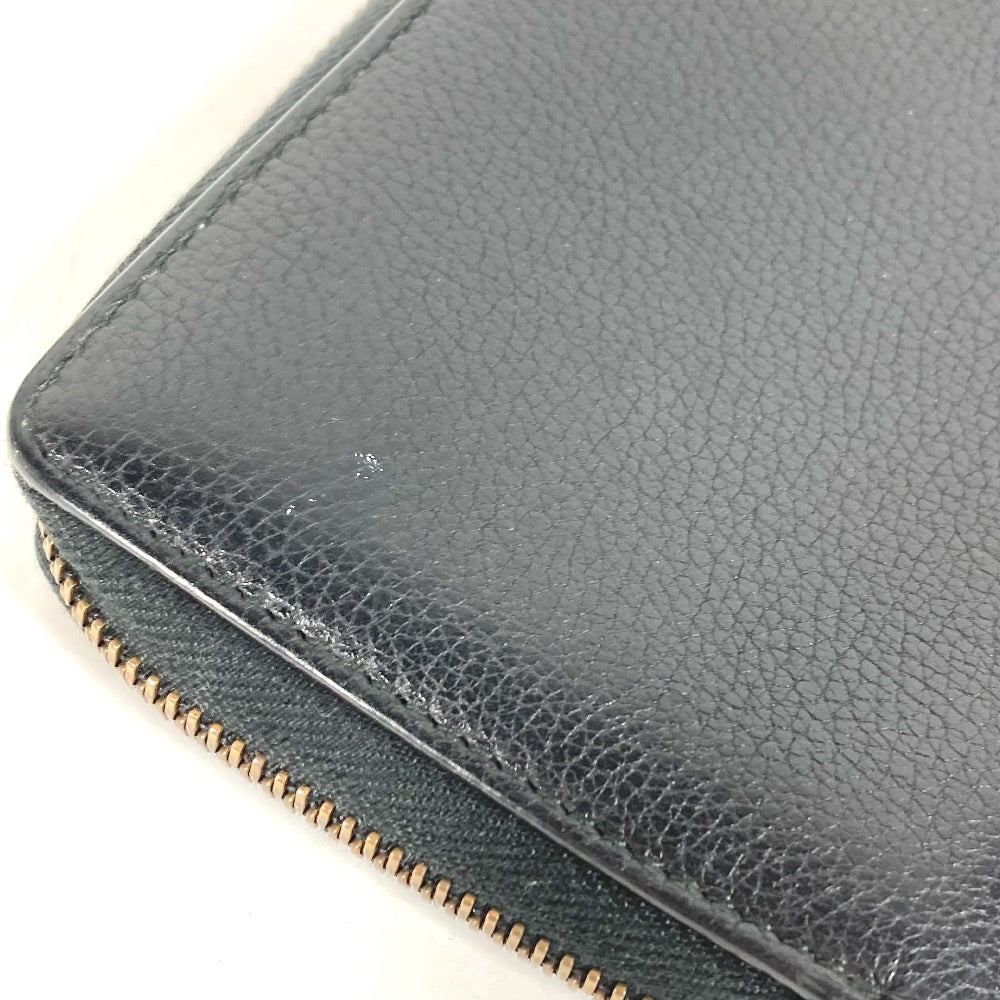 GUCCI Long Wallet Purse 496317 leather black logo mens Used Authentic