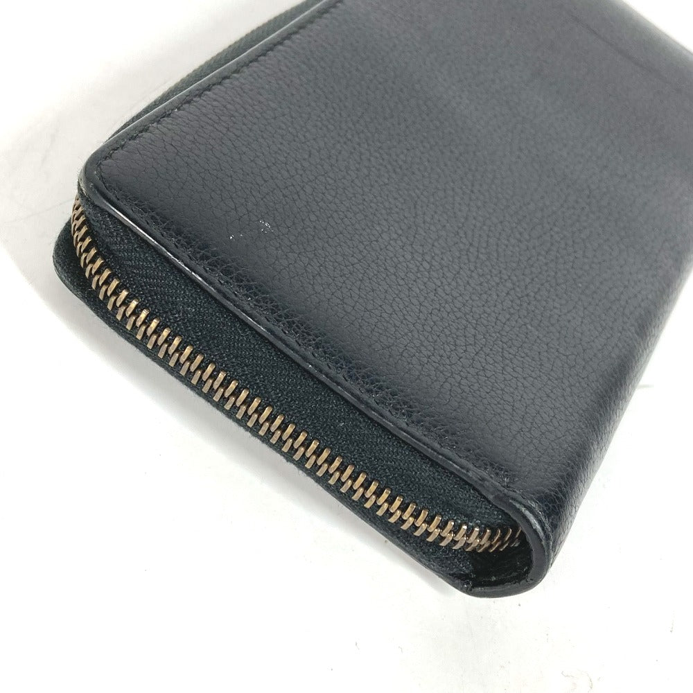 GUCCI Long Wallet Purse 496317 leather black logo mens Used Authentic