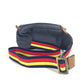 FENDI Sling bag Leather / canvas blue Denim Rainbow logo FF Women Used Authentic