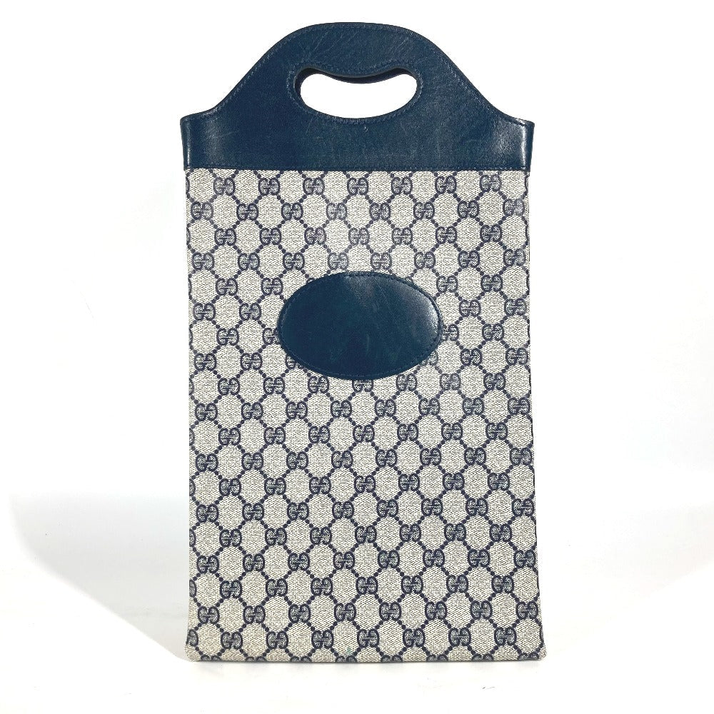 GUCCI Handbag PVC / Leather Navy Old Gucci GG plus Women Used Authentic