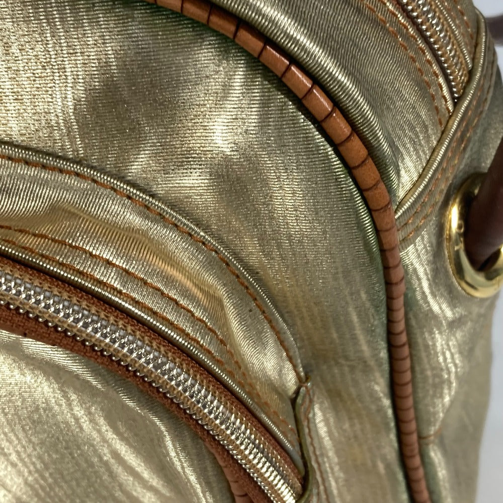 LOEWE Shoulder Bag Leather, Canvas gold vintage anagram Women Used Authentic
