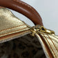 LOEWE Shoulder Bag Leather, Canvas gold vintage anagram Women Used Authentic
