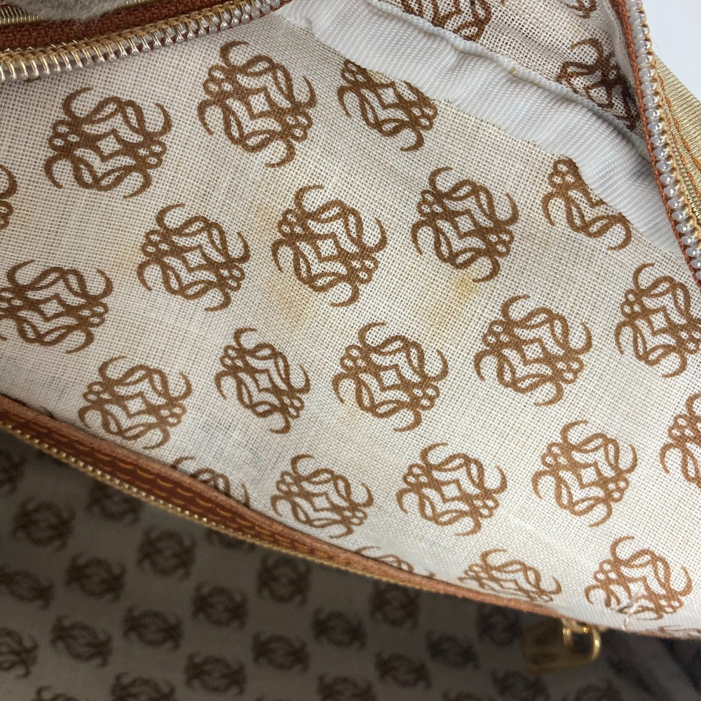 LOEWE Shoulder Bag Leather, Canvas gold vintage anagram Women Used Authentic