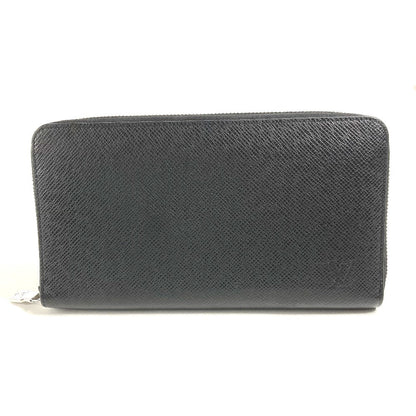 LOUIS VUITTON Long Wallet Purse M30056 Taiga Leather black Taiga Zippy Organizer NM mens Used Authentic