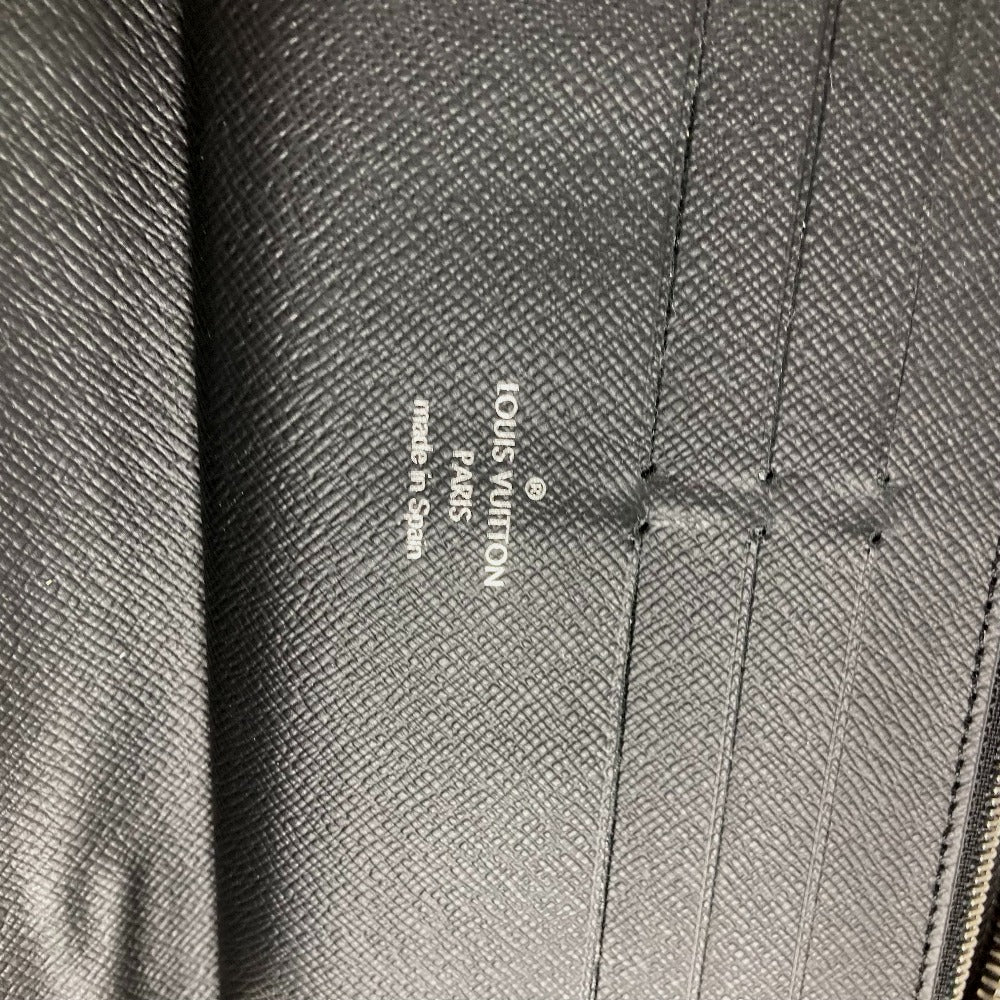 LOUIS VUITTON Long Wallet Purse M30056 Taiga Leather black Taiga Zippy Organizer NM mens Used Authentic
