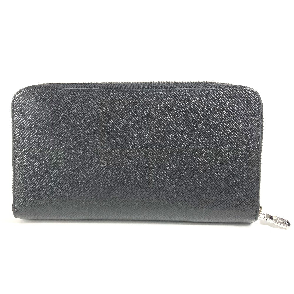 LOUIS VUITTON Long Wallet Purse M30056 Taiga Leather black Taiga Zippy Organizer NM mens Used Authentic
