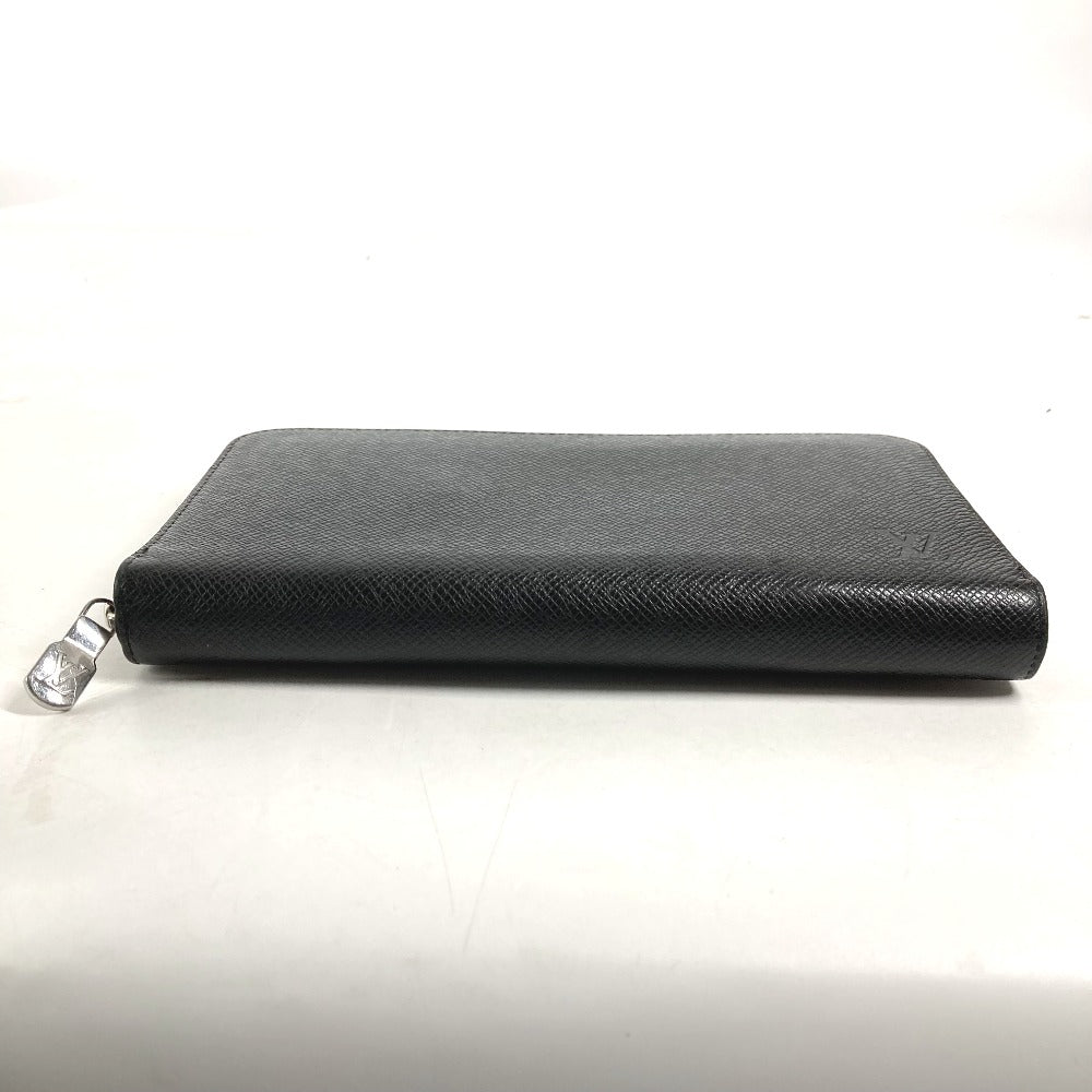 LOUIS VUITTON Long Wallet Purse M30056 Taiga Leather black Taiga Zippy Organizer NM mens Used Authentic
