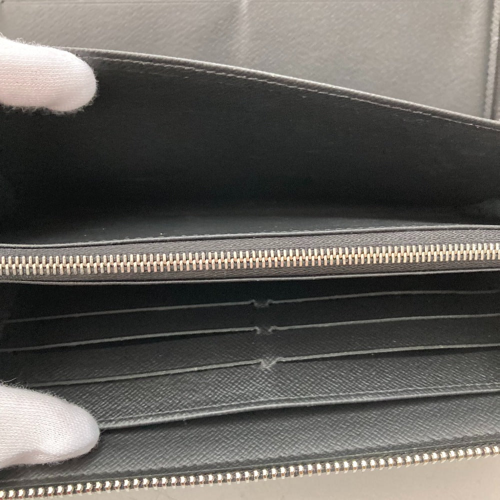 LOUIS VUITTON Long Wallet Purse M30056 Taiga Leather black Taiga Zippy Organizer NM mens Used Authentic