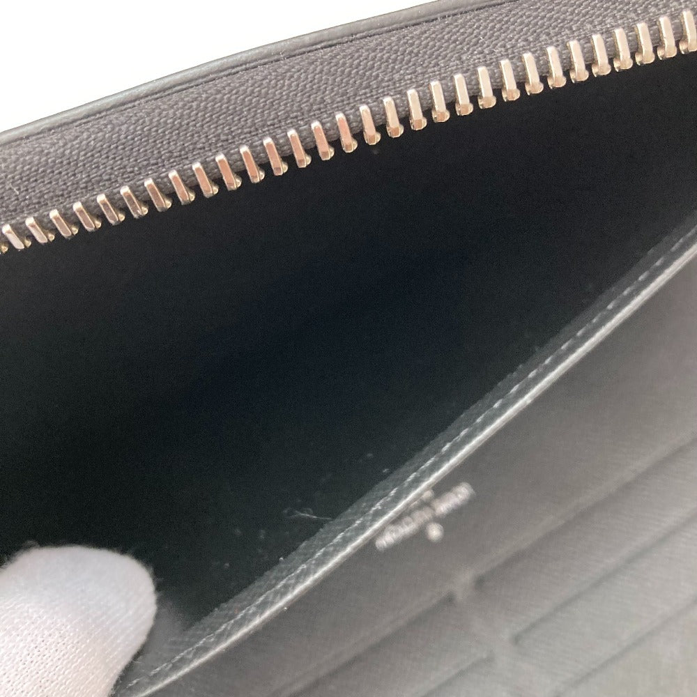 LOUIS VUITTON Long Wallet Purse M30056 Taiga Leather black Taiga Zippy Organizer NM mens Used Authentic
