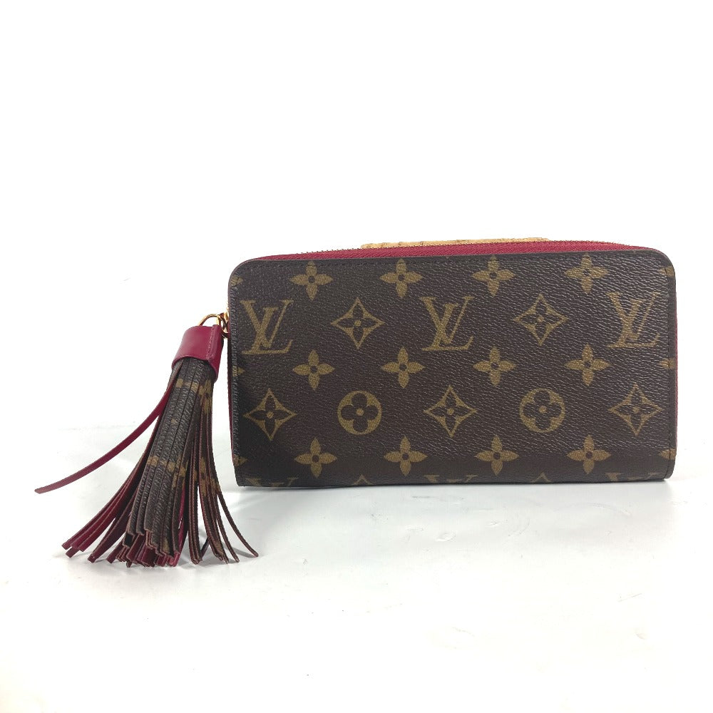 LOUIS VUITTON Long Wallet Purse M62256 Monogram canvas Brown Monogrammed with tassel Zippy wallet Women Used Authentic