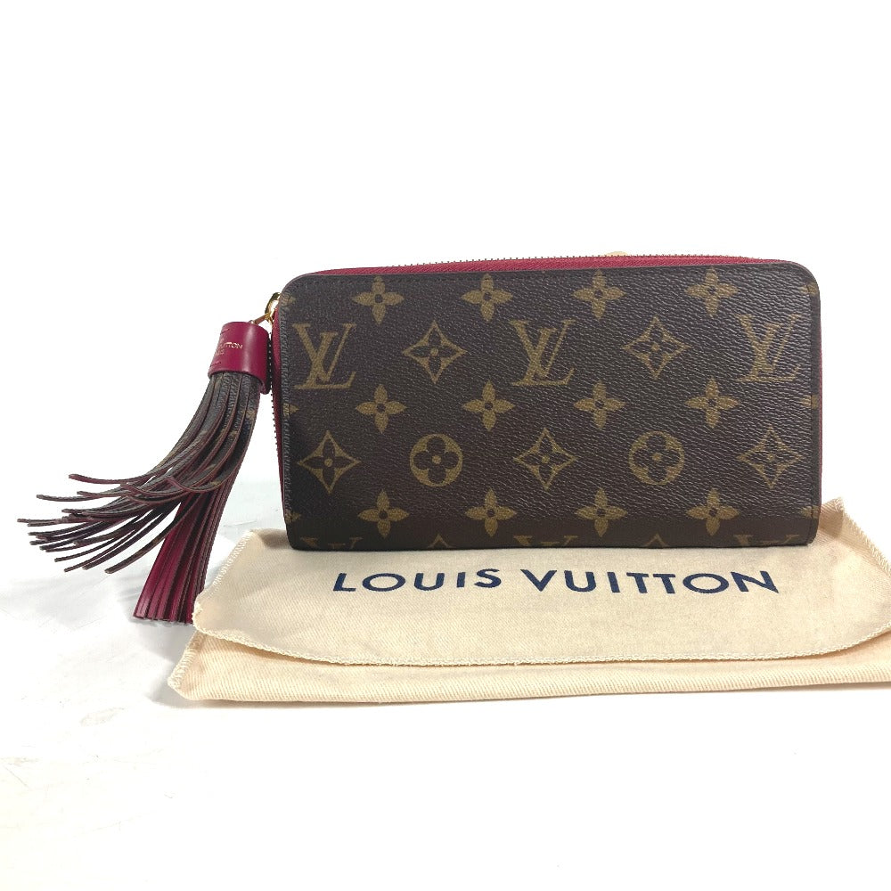 LOUIS VUITTON Long Wallet Purse M62256 Monogram canvas Brown Monogrammed with tassel Zippy wallet Women Used Authentic