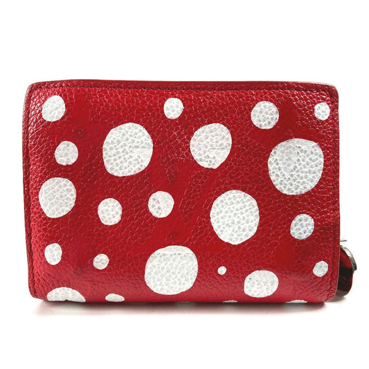 LOUIS VUITTON Folded wallet M82103  leather Red Kusama Yayoi Collaboration LVxYK Portefeuille Claire Women Used Authentic