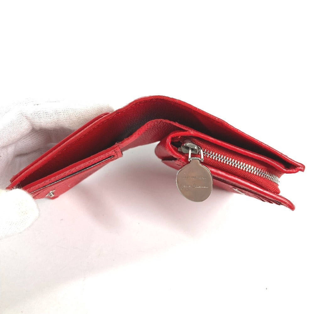 LOUIS VUITTON Folded wallet M82103  leather Red Kusama Yayoi Collaboration LVxYK Portefeuille Claire Women Used Authentic