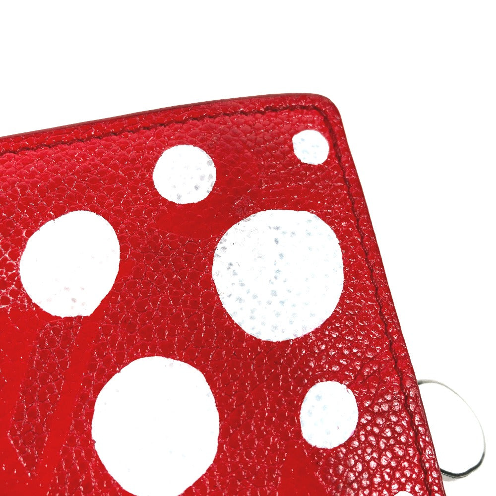 LOUIS VUITTON Folded wallet M82103  leather Red Kusama Yayoi Collaboration LVxYK Portefeuille Claire Women Used Authentic
