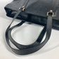CELINE Shoulder Bag leather black Total logo Women Used Authentic