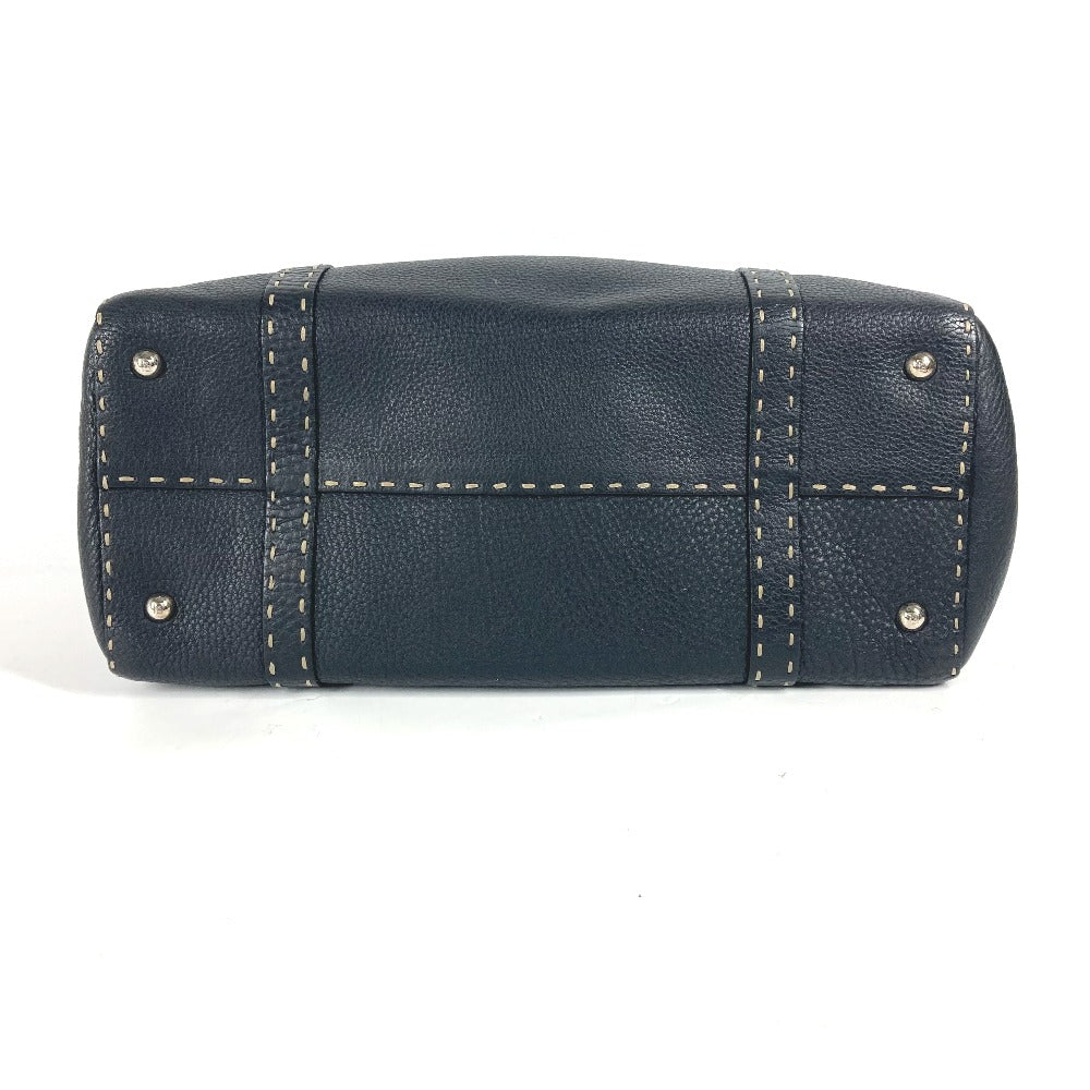 FENDI Shoulder Bag leather black vintage Celeria Women Used Authentic