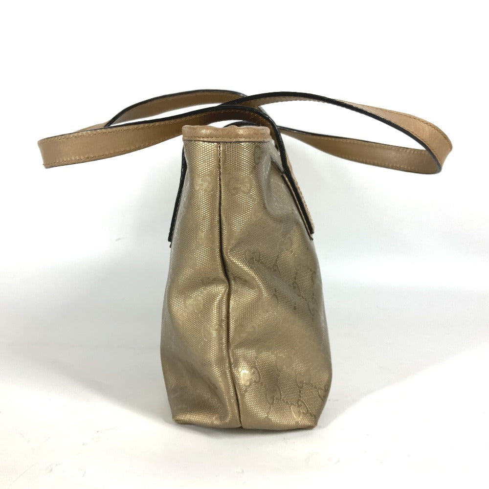 GUCCI Shoulder Bag 211138 PVC/Leather, GG Imprime gold GG Implication mens Used Authentic