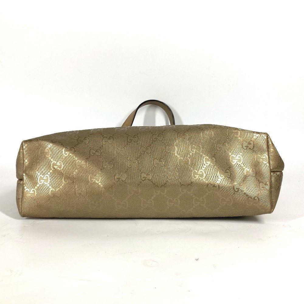 GUCCI Shoulder Bag 211138 PVC/Leather, GG Imprime gold GG Implication mens Used Authentic