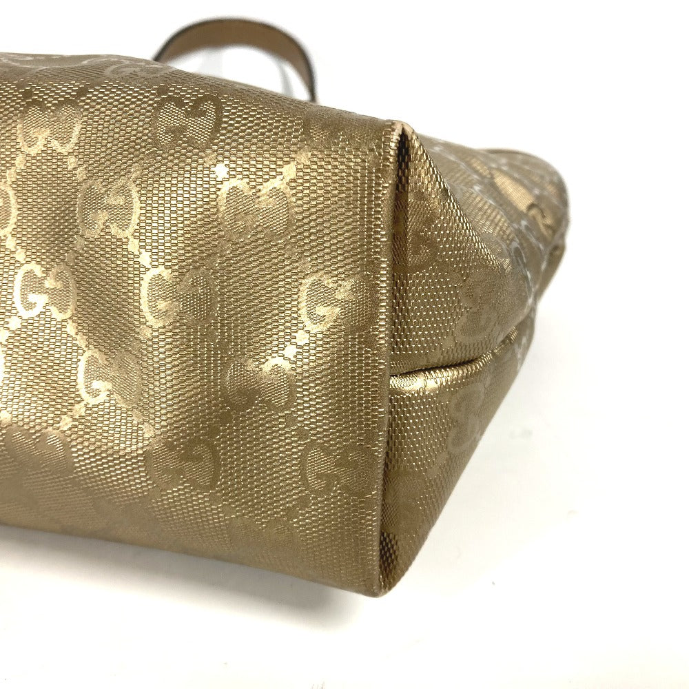 GUCCI Shoulder Bag 211138 PVC/Leather, GG Imprime gold GG Implication mens Used Authentic