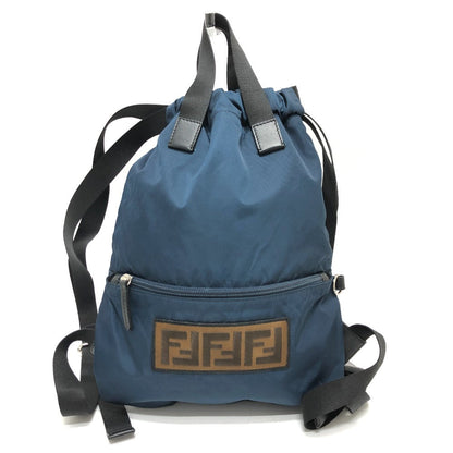 FENDI Backpack 8BZ045 Nylon Navy Zucca logo unisex(Unisex) Used Authentic