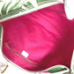 CELINE Shoulder Bag Leather / canvas green Botanical Pattern Triomphe logo Women Used Authentic
