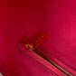 CELINE Shoulder Bag Leather / canvas green Botanical Pattern Triomphe logo Women Used Authentic
