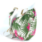 CELINE Shoulder Bag Leather / canvas green Botanical Pattern Triomphe logo Women Used Authentic