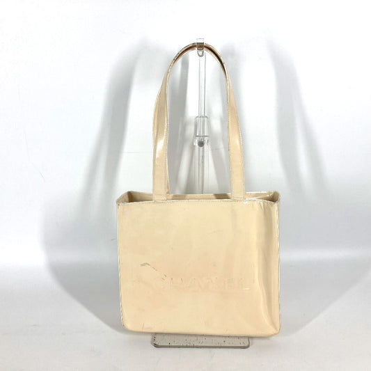 CHANEL Shoulder Bag Patent leather Ivorytype logo Women Used Authentic