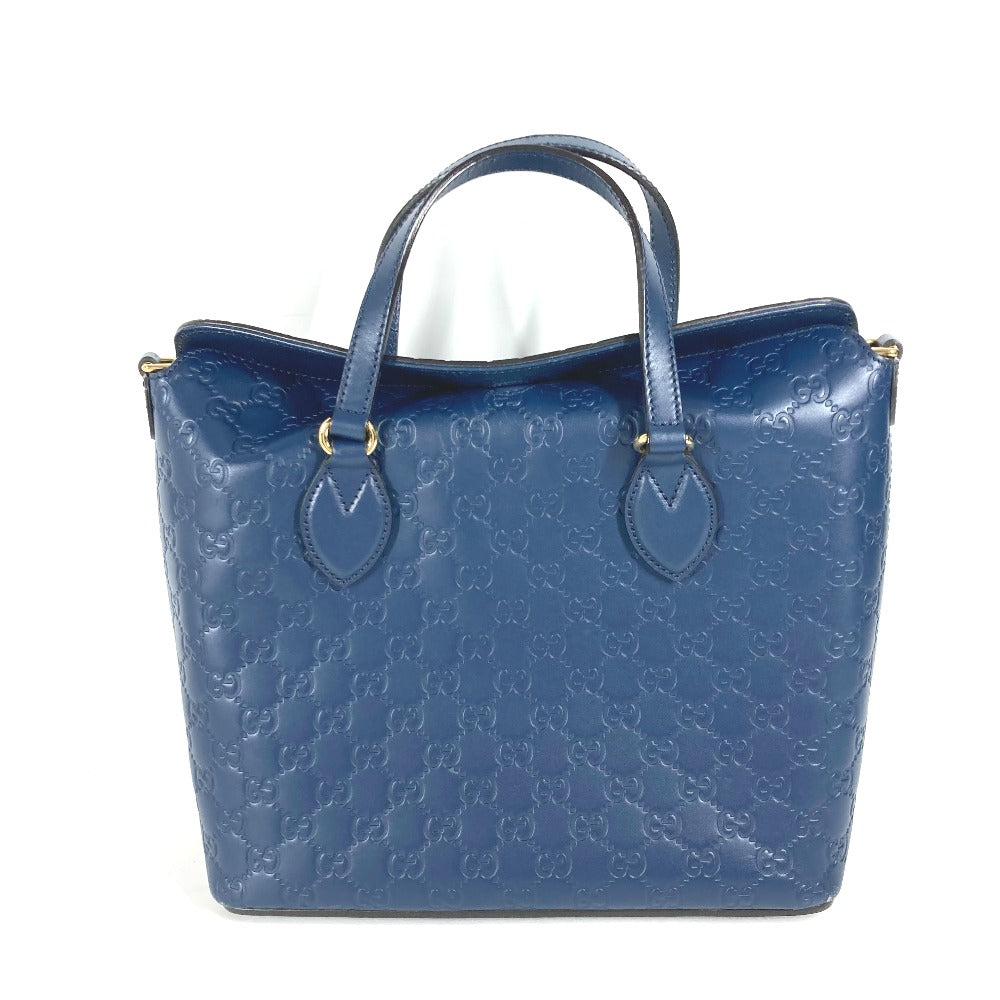 GUCCI Handbag 428226 Sima leather blue Signature Guccisima GG mens Used Authentic