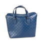 GUCCI Handbag 428226 Sima leather blue Signature Guccisima GG mens Used Authentic