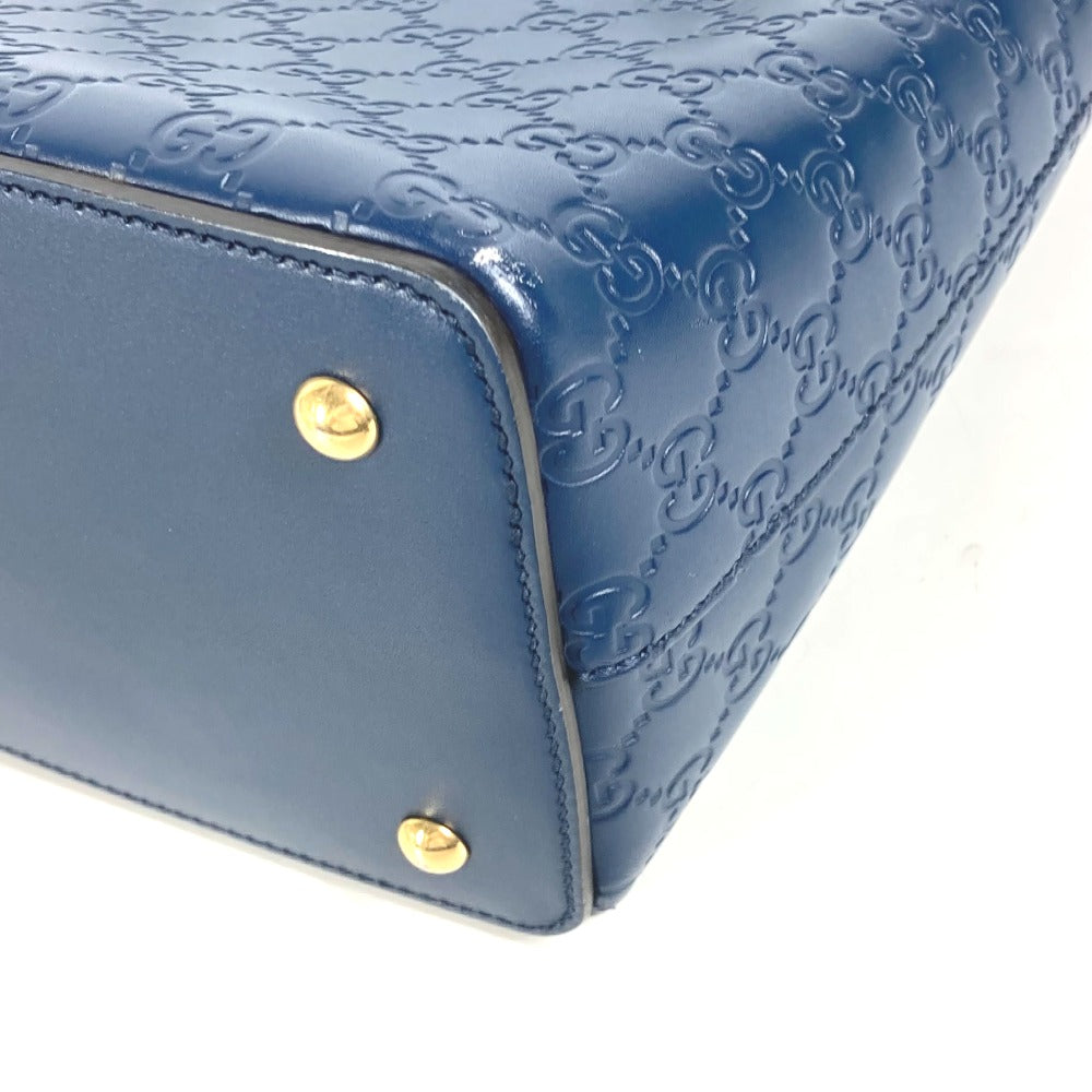 GUCCI Handbag 428226 Sima leather blue Signature Guccisima GG mens Used Authentic