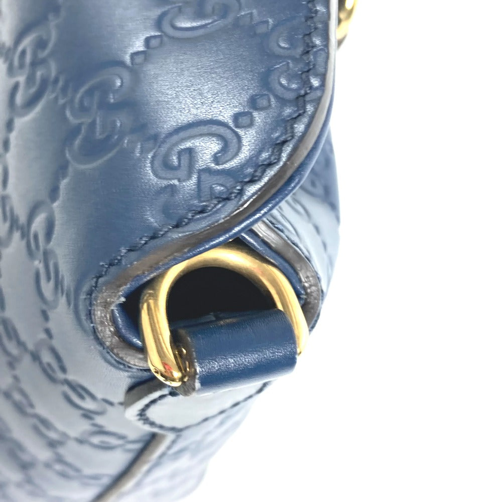 GUCCI Handbag 428226 Sima leather blue Signature Guccisima GG mens Used Authentic