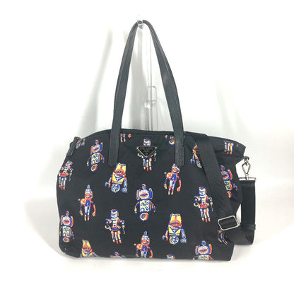 PRADA Tote Bag Nylon black Shoulder Bag Crossbody robot mens Used Authentic